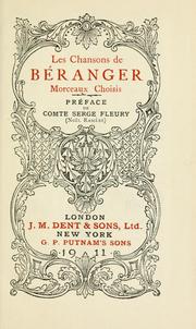 Cover of: Chansons by Pierre Jean de Béranger