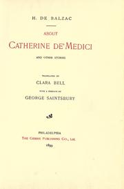 Cover of: About Catherine de' Medici by Honoré de Balzac