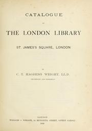 Cover of: Catalogue of the London Library, St. James's Square, London