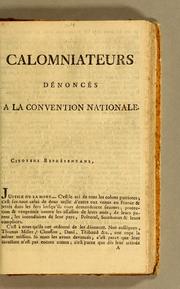 Calomniateurs dénoncés à la Convention nationale by P. F. Page
