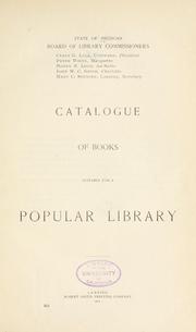 Cover of: Catalogue of books suitable for a popular library. by Michigan. State Board of Library Commissioners.