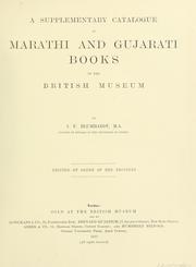 Cover of: Catalogue of Marathi and Gujarati printed books in the library of the British museum.