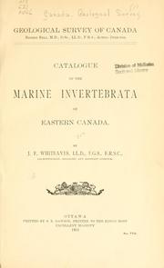 Cover of:  Catalogue of the marine Invertebrata of eastern Canada