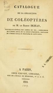 Cover of: Catalogue de la collection de Coléoptères ... de M. le Baron Dejean.