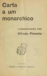Cover of: Carta a um monarchico