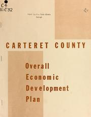 Cover of: Carteret County overall economic development plan.