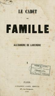 Cover of: Le cadet de famille