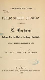 Cover of: The Catholic view of the public school question