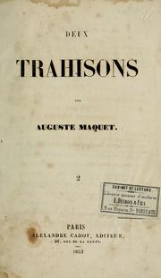 Cover of: Deux trahisons