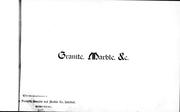 Cover of: Granite, marble, &c. | Forsyth Granite and Marble Co.