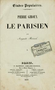 Cover of: Pierre Giroux le parisien