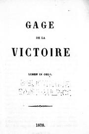 Cover of: Le gage de la victoire by P. Leroy