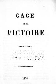 Cover of: Le gage de la victoire