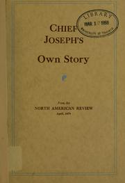 Cover of: Chief Joseph's own story by Joseph Nez Percé Chief, Joseph Nez Percé Chief