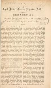Cover of: Chief Justice Caton's Seymour letter. by Charles Blanchard