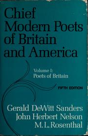 Cover of: Chief modern poets of Britain and America by Gerald De Witt Sanders