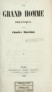 Cover of: Un grand homme politique by Charles Marchal