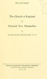 Cover of: Church of England in colonial New Hampshire