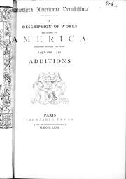 Cover of: Bibliotheca americana vetustissima by 