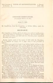 Cover of: Cherokee reservations.