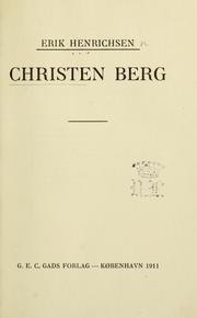 Cover of: Christen Berg by Erik Henrichsen