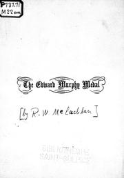 Cover of: The Edward Murphy medal by R. W. McLachlan