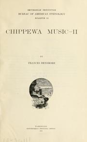 Cover of: Chippewa music by Frances Densmore