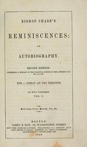 Cover of: Bishop Chase's Reminiscences by Philander Chase