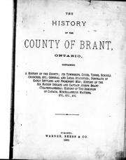 Cover of: The History of the County of Brant, Ontario by 
