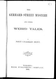 Cover of: The Gerrard street mystery and other weird tales