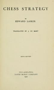 Cover of: Chess strategy by Edward Lasker