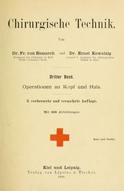 Cover of: Chirurgische Technik by Friedrich von Esmarch