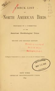 Cover of: Check-list of North American birds