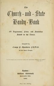 Cover of: The church and state handy-book: of arguments, facts, and statistics suited to the times