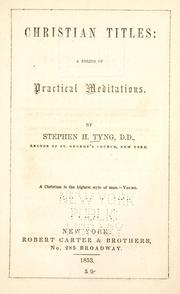 Cover of: Christian titles: a series of practical meditations