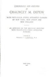 Cover of: Chronology and ancestry of Chauncey M. Depew | William Applebie Daniel Eardeley