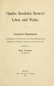 Cover of: Charles Brockden Brown's Leben und Werke. by Max Fricke
