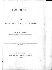 Cover of: Lacrosse by by W.G. Beers.