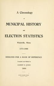 Cover of: chronology of municipal history and election statistics