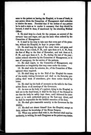 Cover of: House rules of the Montreal General Hospital: as passed at a meeting of the governors of the Montreal General Hospital on the 23rd May, 1861.