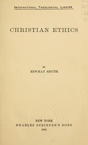 Cover of: Christian ethics.