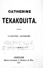 Cover of: Catherine Tekakouita
