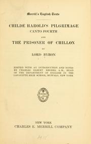 Cover of: Childe Harold's pilgrimage, canto fourth