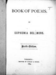 Cover of: Book of poems by Euphemia Bellmore