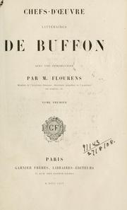 Cover of: Chefs-d'uvre littéraires de Buffon /cavec une introd. par Flourens.