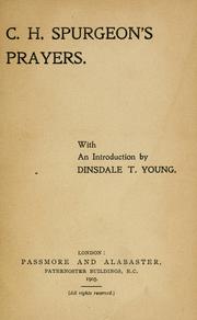 Cover of: C.H. Spurgeon's prayers by Charles Haddon Spurgeon