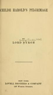 Cover of: Childe Harold's pilgrimage by Lord Byron