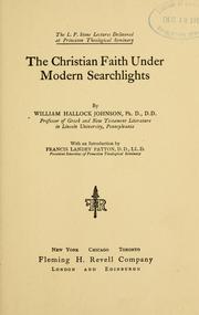 Cover of: The Christian faith under modern searchlights