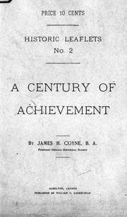 Cover of: A century of achievement by by James H. Coyne.