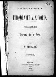 L' honorable A.-N. Morin by A. Béchard